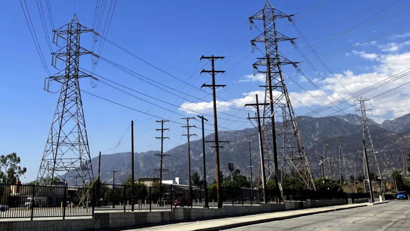 Electric distribution infrastructure in Los Angeles.