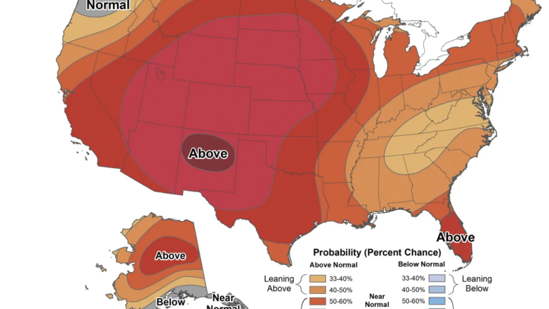 The forecast map for July 24-28 shows above average temperatures are likely across most of the nation | Climate Prediction Center