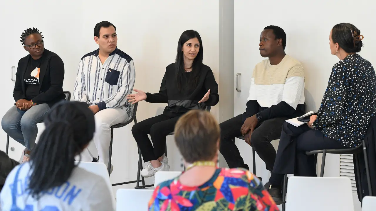 Lunch and Learn panel discussion with the 2023 Pritzker Award finalists, 2022 Pritzker Award winner Dysmus Kisilu, and moderator Nurit Katz. | Vince Bucci